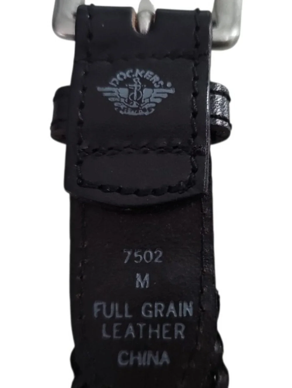Dockers Braided Leather Belt Women M Black Woven Full Grain Brass Buckle